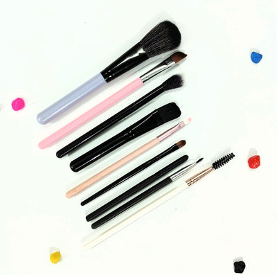 🎀 9 Pcs Mix Makeup Brush Set – Flawless Makeup Tools 🎀